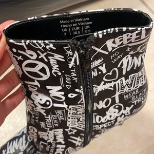 Black Booties with Doodles